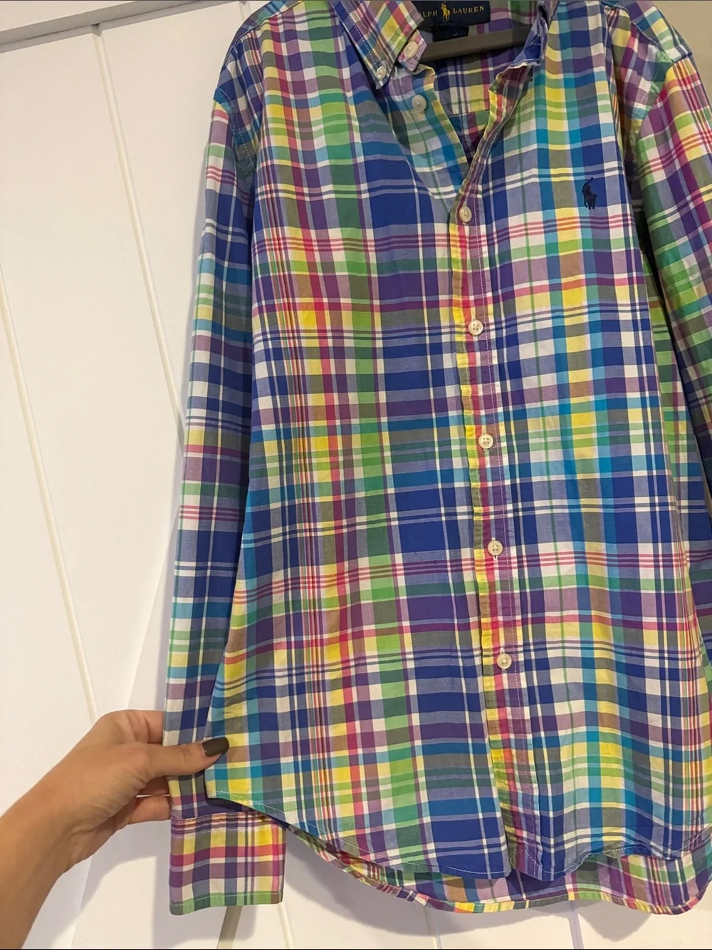 Ralph Lauren Multicolor Plaid Button-Down Shirt - Blue, Green, Yellow, Pink